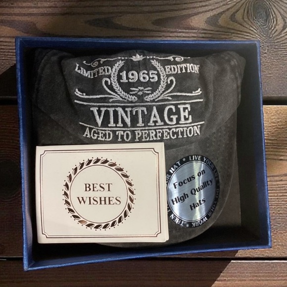 Vintage 1965 Baseball Cap Aged To Perfection Cotton Adjustable Hat New - Picture 5 of 6